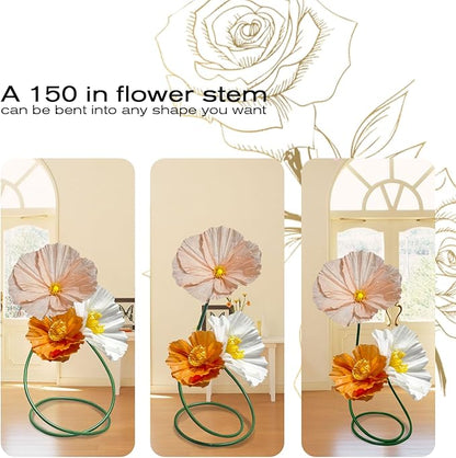 Large Giant Artificial Flowers Decoration - Indoor Outdoor Decor Huge Paper Flower, Realistic Faux Flowers for Home/Office/Living Room /Wedding Ceremony Party /Birthday Party 3pc (Pink Orange White)