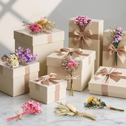 12/24 PCS Charming Dried Flowers Bouquet for Vase Various Dried Wildflowers with Stems Mini Handmade Wildflowers Natural Real Flowers Bulk Flowers Craft (Various Series, 12 PCS)