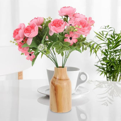 Rustic Wooden Flower Vase Pine Wood Vase for Dried Flower Container, Office, Table Centerpiece, Home Decoration
