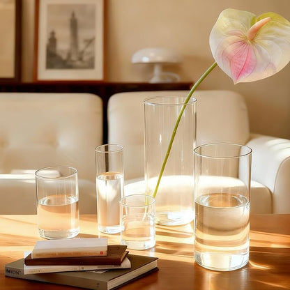 Cylinder Glass Bud Vases Set of 60 Clear Flower Vase for Centerpieces Shelf, Modern Small Vases for Living Room Bedroom Office Home, Decor for Wedding House Warming Party