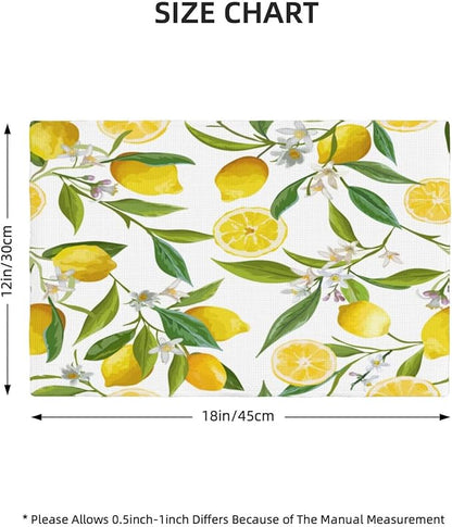 Lemon Table Placemats Set of 6 Summers Fruits Linen Placemats for Indoor Outdoor Party Home Desktop Kitchen Dining Room Decor 12x18 Inch
