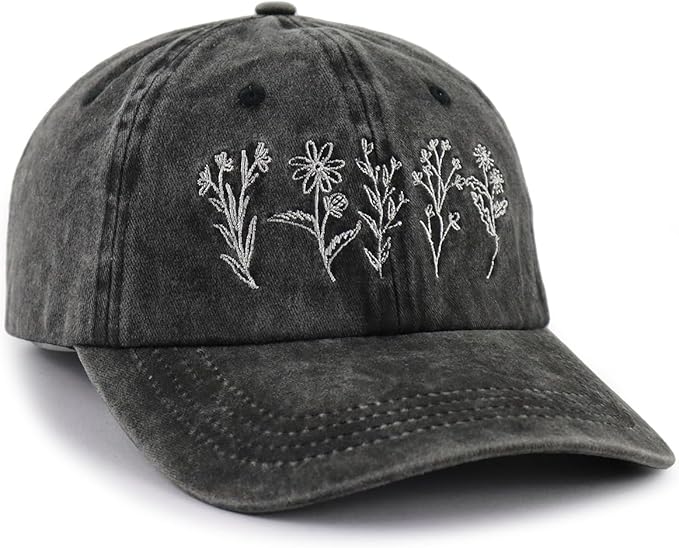 Garden Hats for Women, Adjustable Cotton Embroidered Gardening Baseball Cap