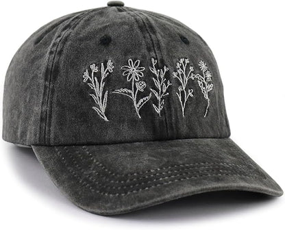 Garden Hats for Women, Adjustable Cotton Embroidered Gardening Baseball Cap