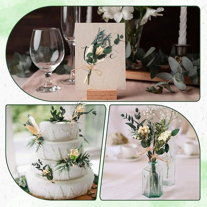 VAIPI 10 Pack Dried Flower Bouquets Green Series Natural Dried Plant with Stem Mini Flower Bundles Artificial Eucalyptus for Vase, DIY, Farmhouse Decor,Wedding Crafts,Home Party Fake Plant Decor