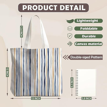 Flowers Tote Bag Gifts for Women, Canvas Aesthetic Reusable Grocery Bags Shopping Bags
