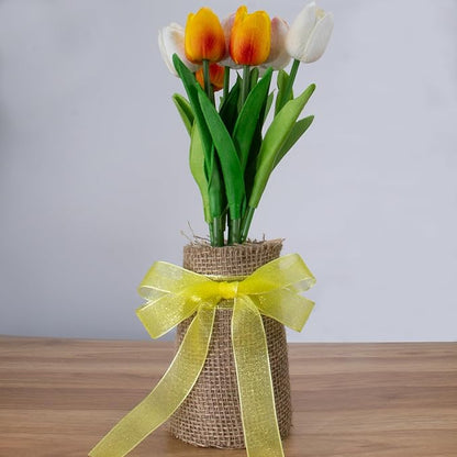 Sheer Organza Ribbon 1 Inch Chiffon Ribbons for Gift Wrapping, Flower Bouquet, 50 Yards/Roll (Yellow)
