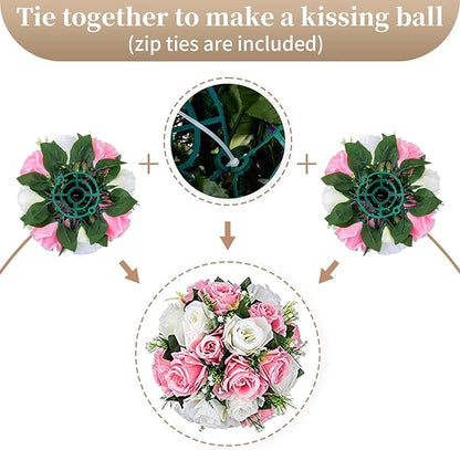 Sziqiqi Pack of 2 Fake Flowers, Silk Rose Flowers, Suit for Wedding/Party Centerpiece Road Lead Flower Rack Decorations, 2 Pieces