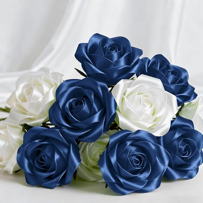 1-1/2" x 50 Yards Satin Ribbon - Navy Blue Silk Ribbon with Spool - Ideal for Gift Wrapping, Floral Bouquets, Crafts, Wedding Party Decorations, Christmas and Sewing Projects