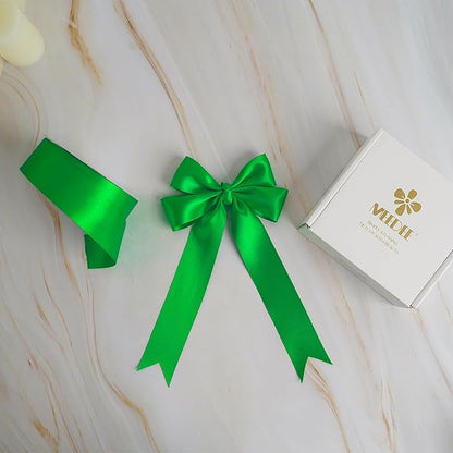 MEEDEE Satin Ribbon - Emerald Green, 1-1/2 Inch, Double Faced, 50 Yards for Christmas, Crafts, Weddings, Flowers, Holidays