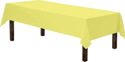 Gee Di Moda Rectangle Tablecloth - 60 x 126 Inch Yellow Table Cloth for 8 Foot Rectangle Table - Heavy Duty Washable Fabric - for 8 Ft Buffet Table, Holiday Party, Dinner, Wedding & Baby Shower