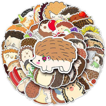 Hedgehog Stickers for Teens Boy Girls Kids|50 Pcs|Cute Vinyl Waterproof Stickers for Laptop Computer Phone Luggage Flasks Water Bottle Bike Car Notebook Tablet,Cartoon Animals Decals Pack(Hedgehog)
