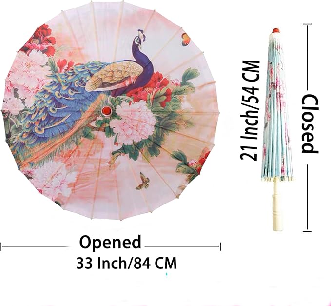 Chinese Japanese Handmade Parasol Umbrella,Asian Decoration DIY Art Dance Classical Umbrella for Wedding Parties Photography Costumes Cosplay