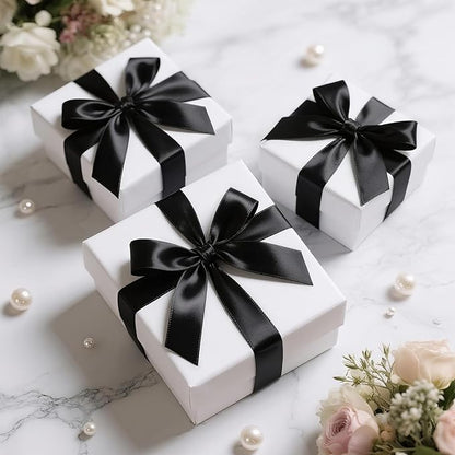KINGLAKE Black Satin Ribbon - 1 1/2'' x 100 Yards Polyester Black Ribbon for Gift Wrapping, Halloween, Wedding, Party Decoration, DIY Crafts, Floral Bouquets and Wreath Bows
