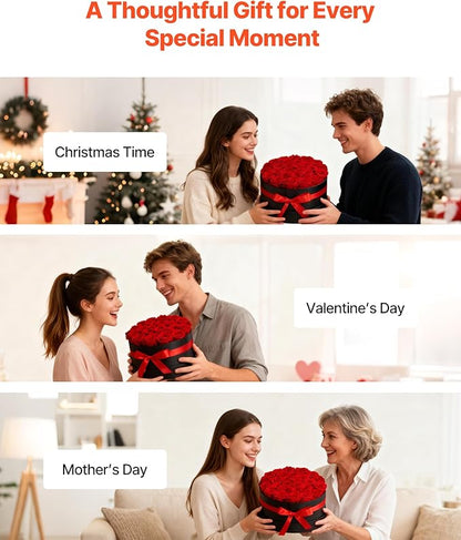 VEVOR Forever Flowers, 27 Preserved Roses in a Box, Eternal Flowers Immortal Bouquet Birthday Present for Delivery Prime Women Her Wife Mothers, Anniversary, Valentine's Day,Christmas, Red