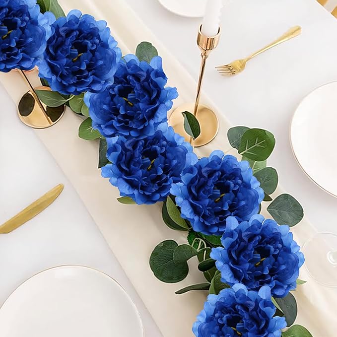 20pcs 5" Artificial Flower Peonies, Silk Peonies with 6" Stems, Flowers Suitable for Wedding Bouquets, Home Party Decoration (Dark Blue)