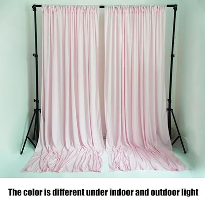 10 x 10 Feet Light Pink Backdrop Curtain for Partie, Background Curtains for Photoshoot, Birthday, Wedding, Halloween, Thanksgiving, Christmas Day, New Year Party Decorations 5Ft x 10Ft, 2 Panels