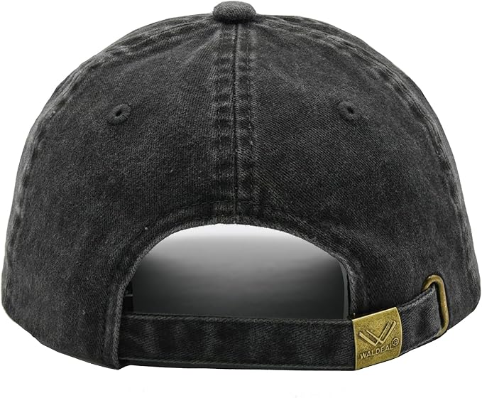 Waldeal Pickleball Hat for Women, Ajustable Embroidered Daisy Washed Denim Baseball Cap