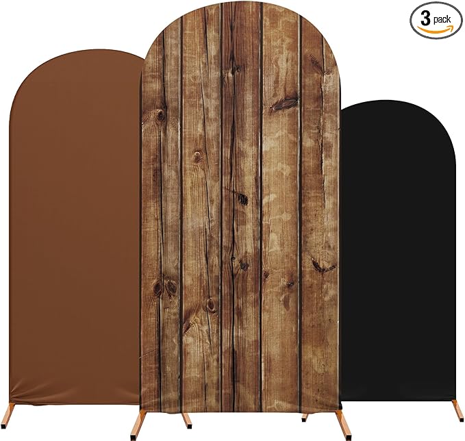 Set of 3 Forest Arch Backdrop Cover, 4ft, 5ft, 6ft Jungle Theme Birthday Party Decoration, Spandex Fitted Arch Stand Covers for Jungle Birthday Wedding Banquets Party(Classic)