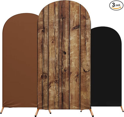 Set of 3 Forest Arch Backdrop Cover, 4ft, 5ft, 6ft Jungle Theme Birthday Party Decoration, Spandex Fitted Arch Stand Covers for Jungle Birthday Wedding Banquets Party(Classic)