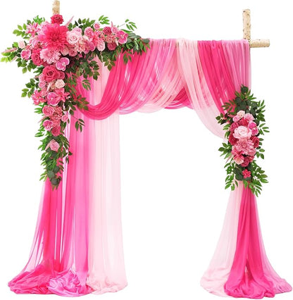 TINGE TIME Artificial Arch Flowers Kit Pack of 5, Wedding Decorations for Reception with Hanging Flowers, Wedding Arch Silk Floral Arrangements Ceremony Backdrop Bridal Shower Outdoor Party Decor