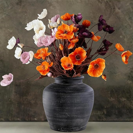 ASTRYAS 8Pcs Artificial Poppy Flowers Poppies Artificial Flowers with Stems Silk Flower Arrangements for Wedding Centerpieces Home Table Bridal Shower Party Decorations Fall Flowers