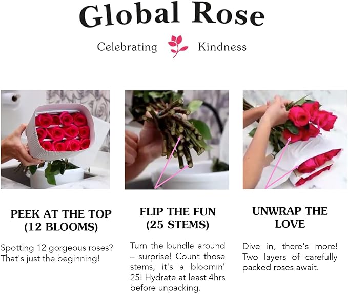 GlobalRose Fresh Cut Assorted Roses - 75 Roses (3 Bundles of 25) Fresh Bouquet for Birthday, Anniversary or Home Decor - Flowers Delivery Gift
