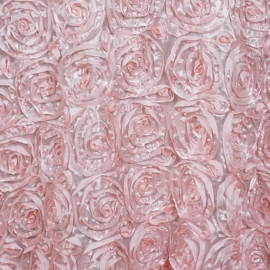 Efavormart Wonderland Rosette Premium Table Runners for Weddings Party Banquets Decor Fit Rectangle and Round Table - Blush