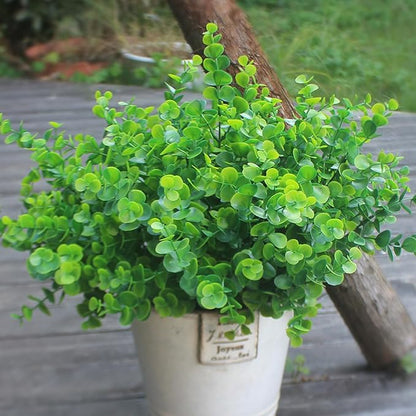 8-Pack Eucalyptus Plant – Fake Eucalyptus Artificial Plants, UV Resistant Faux Greenery for Indoor Outdoor Home Office, Classroom & Wall Décor