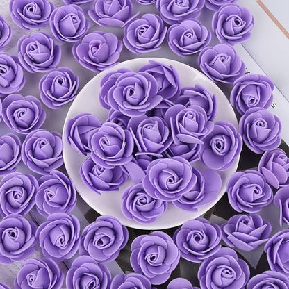 500pcs Mini Foam Rose Heads, Purple Artificial Flower Bulk Foam Rose for Crafts,DIY Wedding Bouquets Baby Shower Centerpieces Floral Arrangements Party Tables Home Decorations(Purple)