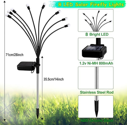 Kohlrabi Solar Halloween Lights Outdoor, 10 Pack 80 LED Green Firefly Lights Waterproof, Sway by Wind, Solar Wind Swaying Light for Yard Patio Backyard Garden Flower Bed Pathway Decoration