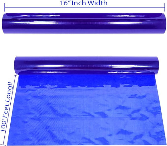 AnapoliZ Cellophane Wrap Roll Royal Blue | 100’ Ft Long X 16” in. Wide | 2.3 Mil Thick Transparent Royal Blue | Gifts, Baskets, Treats Cellophane Wrapping Paper | Colorful Cello Décor, Decorations