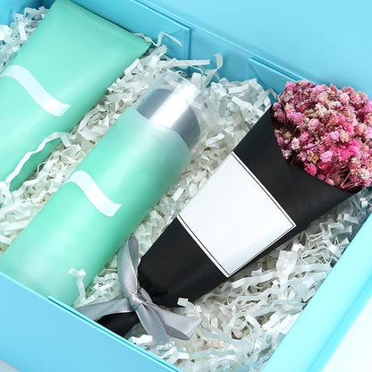 PACKHOME Gift Box 9x6.5x3.8 Inches, Rectangle Collapsible Box with Magnetic Lid for Gift Packaging (Matte Blue, Grain Texture)