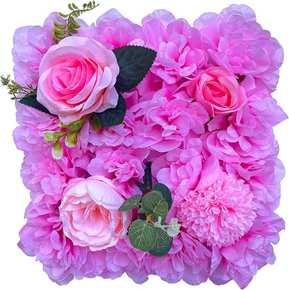 Flower Wall Backdrop, 12PCS 10.6"-15.7" Artificial Flower Wall Panel with Various Styles, 3D Floral Wall Decor for Wedding Photo Background Festive Party Home Decoration (K002, 11.8 * 11.8in)