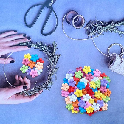 200 Pcs Handmade Mulberry Paper Stephania Venosa Flowers Petals 15x15 mm Scrapbooking Wedding DIY Craft Supplies Card Artificial Flowers (Mixed 10 Colors)