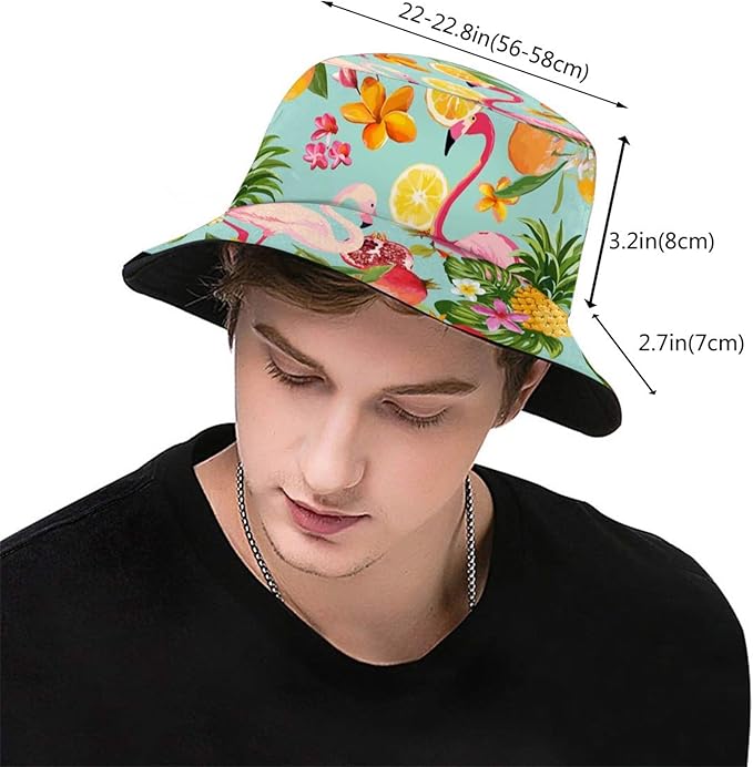 Bucket Hat for Women Men, Summer Print Hat Travel Packable Sun Cap Outdoor Hat for Women and Men