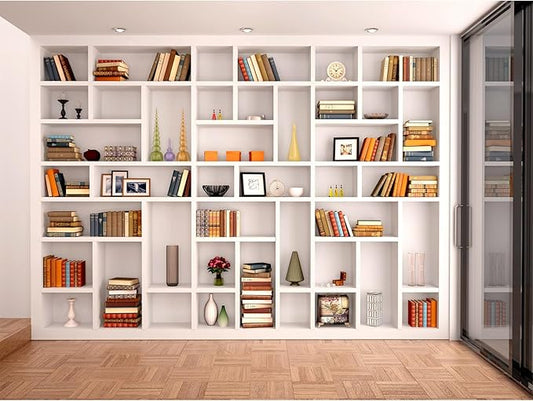 Bookcase Photography Backdrop School Library Study Bookshelf Scene Children Photography Backgrounds Customized Photographic Backdrops for Photo Studio Office Conference Decor 5x4ft