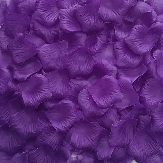 Separated 1000 Pcs Artificial Purple Rose Petals for Romantic Night for her Set,Faux Purple Flower Petals for Flower Girl Weddings Valentine Day Party Romantic Decoration(Ready-to-use)