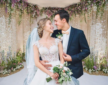 7x5ft Wedding Flowers Backdrop for Photoshoot Cradle Ceremony Proposal Background for Photography Romance Outdoos Ceremony Party Banner Bridal Shower Anniversary Birthday Props