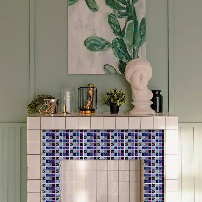 CHGCRAFT 36 Pcs 4 Style Wall Stickers 3D Effect Peel and Stick Wall Tile Sticker Various Mosaic Style Waterproof Self Adhesive Stick on Tile Decals for Kitchen Bathroom Art Decor, 4×4 Inch