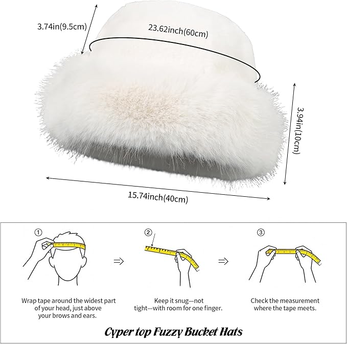 Fuzzy Bucket Hats for Woman Fur Winter Hat Fluffy Warmer Fisherman Cap