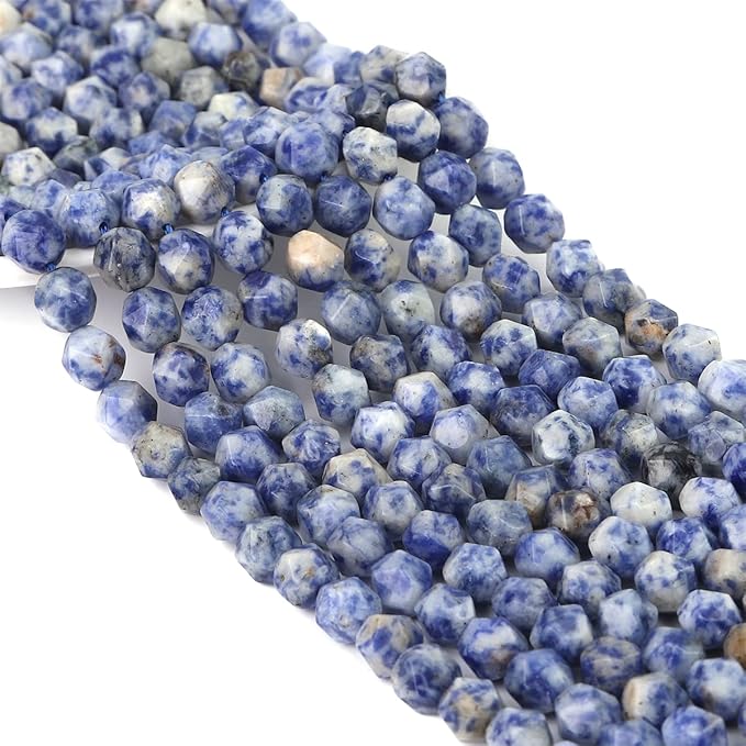 Faceted Natural Blue Sodalite Stone Round Beads 8mm 36cm/Strand for Jewelry Making