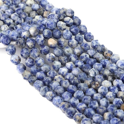 Faceted Natural Blue Sodalite Stone Round Beads 8mm 36cm/Strand for Jewelry Making