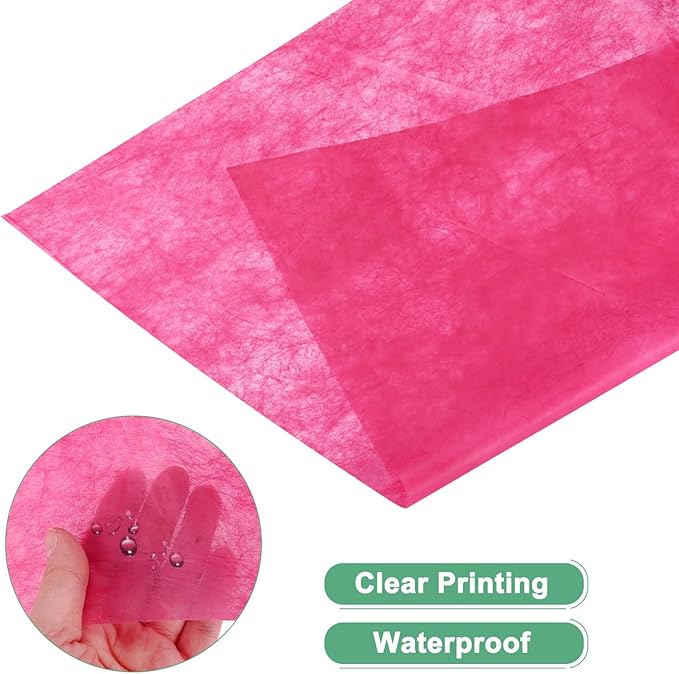 M METERXITY 20-Sheet Korean Cotton Wrapping Flower Paper, Waterproof Floral Wrapping Cotton Paper for Bouquets/Gift Packaging [Rose Red]