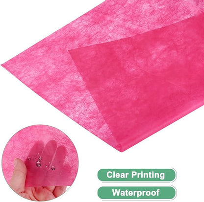M METERXITY 20-Sheet Korean Cotton Wrapping Flower Paper, Waterproof Floral Wrapping Cotton Paper for Bouquets/Gift Packaging [Rose Red]