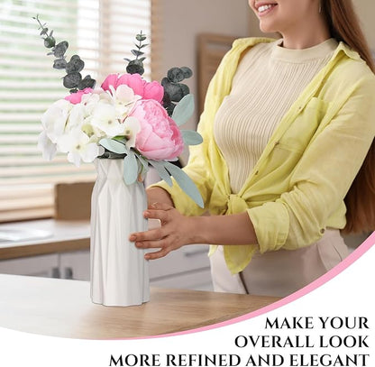 Zeyune 50Pcs Wedding Artificial Peonies 4Inch Fake Silk Peony Faux Peonies Artificial Valentine Flowers Bulk Rose Flowers Heads for Valentine Decoration Vintage Wedding Home Office (Hot Pink and Pink)