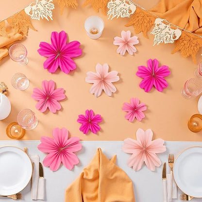 9 Piece Set Paper Flowers Decorations for Wall,3 Sizes 8-14 inch Flower Decor Flower Wall Giant Flowers for Decoration,Classroom Decor