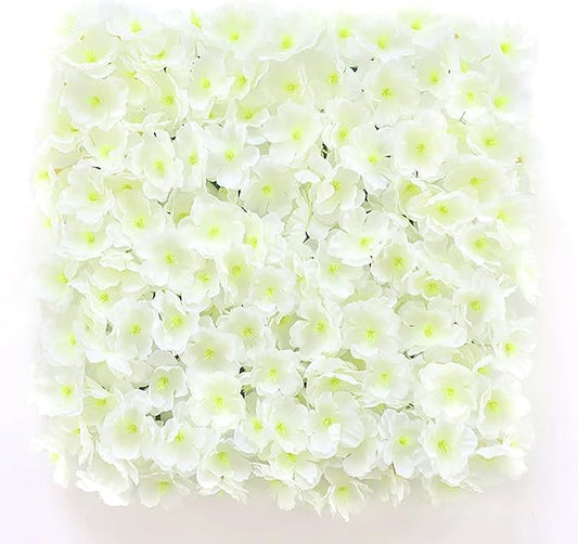 Flower Wall Backdrop, 12PCS 10.6"-15.7" Artificial Flower Wall Panel with Various Styles, 3D Floral Wall Decor for Wedding Photo Background Festive Party Home Decoration (G-F001, 10.6*10.6in)