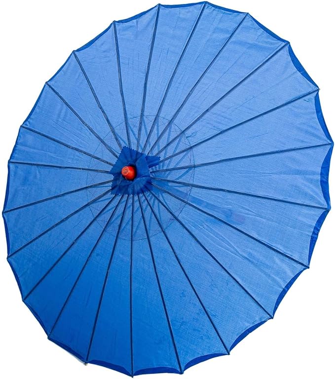 THY COLLECTIBLES 33" Japanese Chinese Umbrella Parasol for Wedding Parties, Photography, Costumes, Cosplay, Decoration and Other Events - Solid Color (Blue)