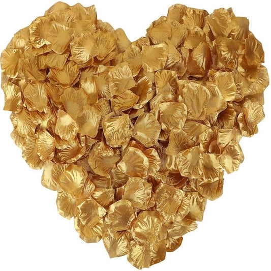 LZXD 1000 Pieces Gold Artificial Silk Rose Petals Flower Decoration Wedding Party Color Gold