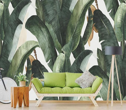Cliouar-Green Plants, Agave Wall Mural Wallpaper Peel and Stick 137" x 102"